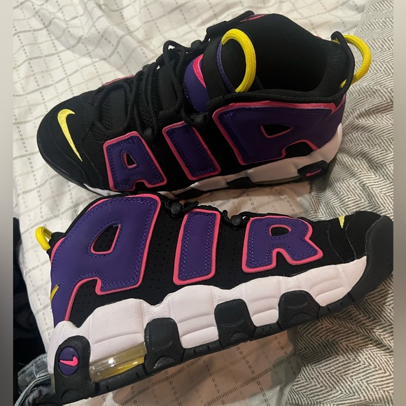 Nike Uptempo Black and Purple Sneakers